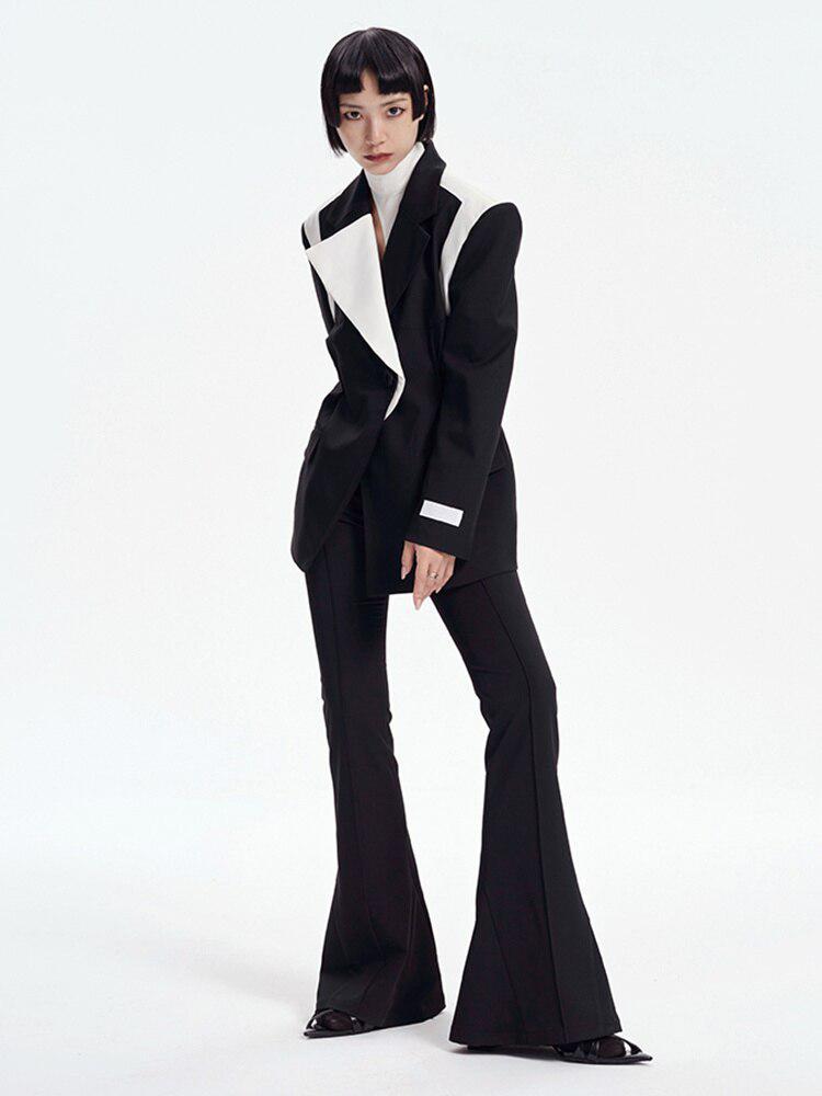 Style Core Aesthetics, New Style Trends - Single Button Color Block Blazer