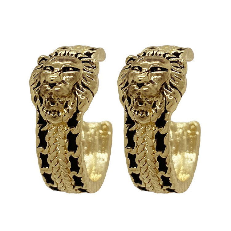 Style Core Aesthetics, New Style Trends - Vintage Style Lion Hoop Earrings