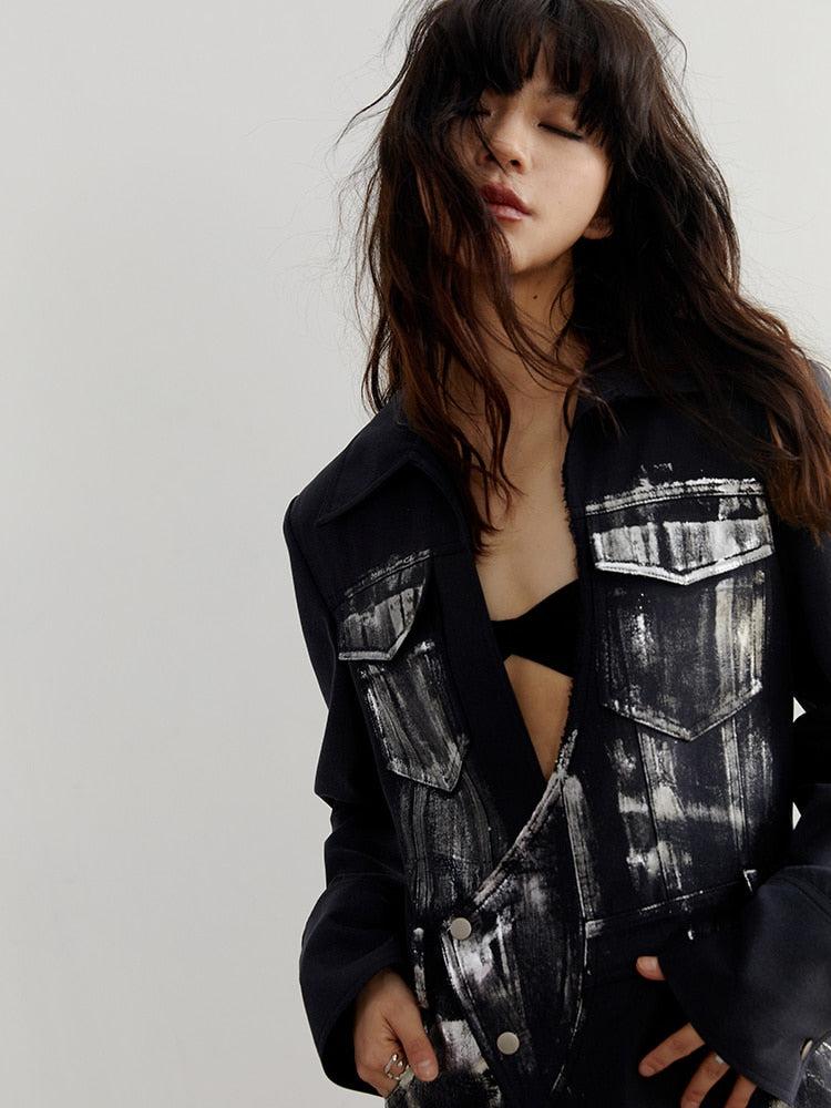 Style Core Aesthetics, New Style Trends - White Distressed Long Blazer