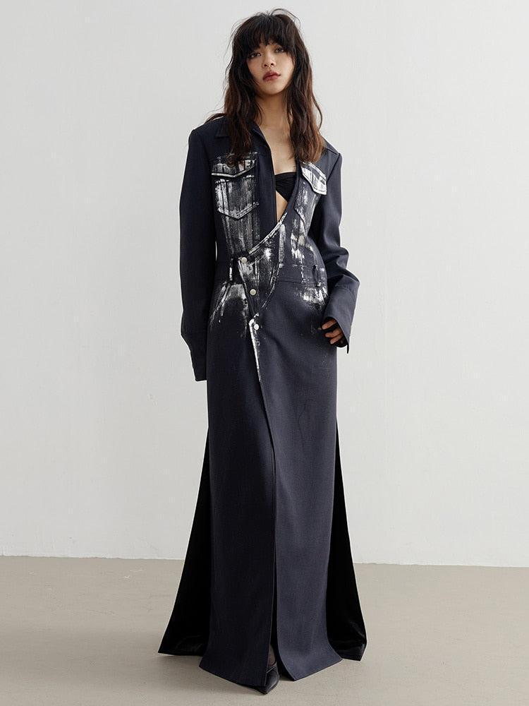 Style Core Aesthetics, New Style Trends - White Distressed Long Blazer