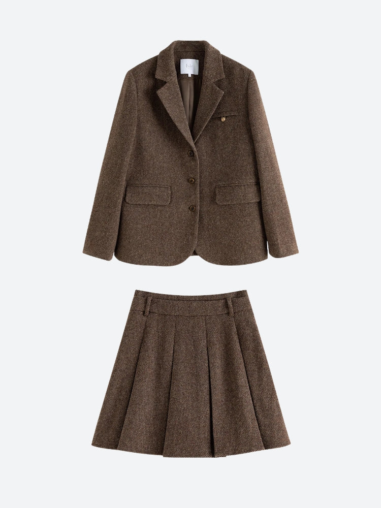 Style Core Aesthetics, New Style Trends - Wool Blazer Jacket & Mini Skirt Two Piece Set Style Core Aesthetics, New Style Trends - Wool Blazer Jacket & Mini Skirt Two Piece Set