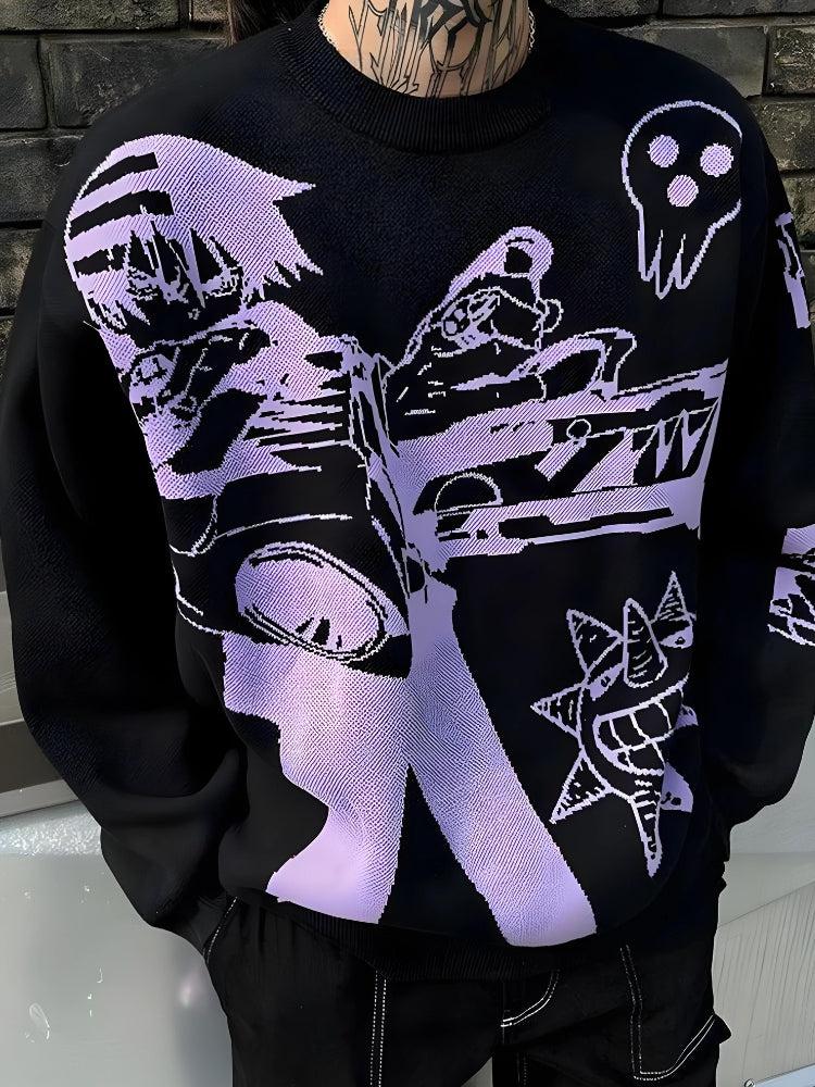 Style Core Aesthetics, New Style Trends - Y2K Anime Knitted Sweater