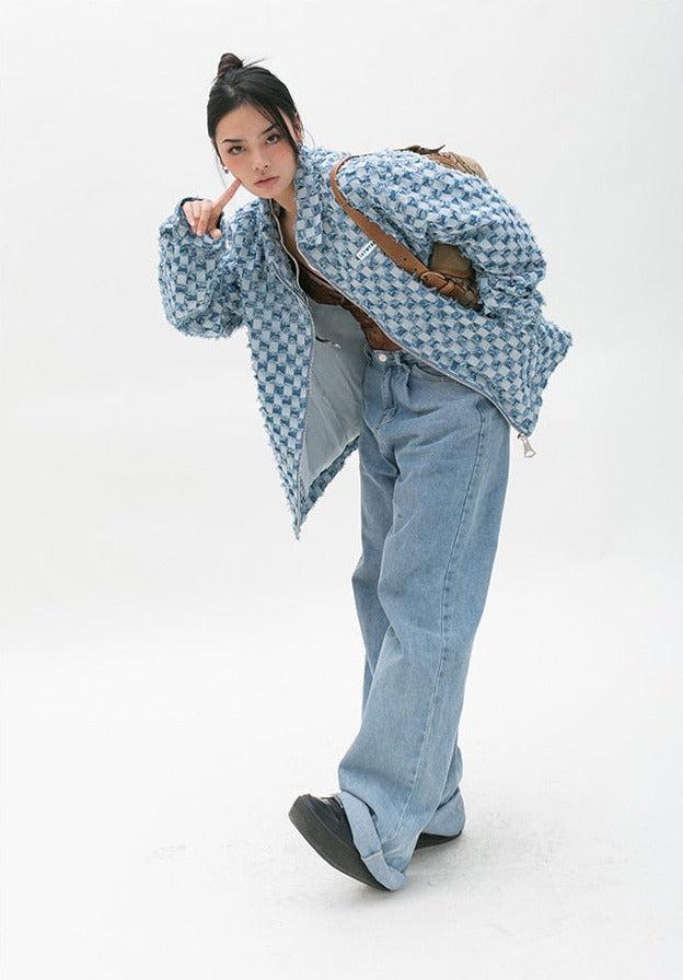 Style Core Aesthetics, New Style Trends - Y2K Checkered Zip Up Jacket