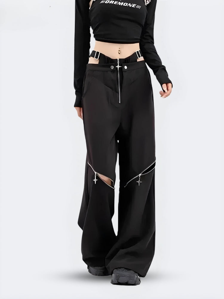 Style Core Aesthetics, New Style Trends - Y2K Cut Out Waist Pants