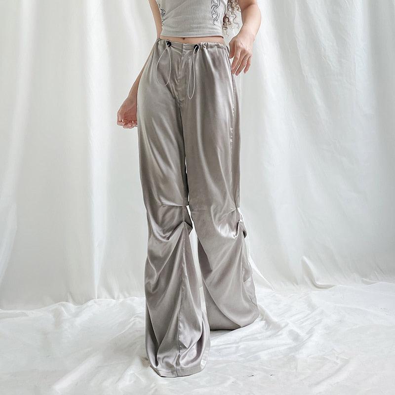 Style Core Aesthetics, New Style Trends - Y2K Satin Wide Leg Pants