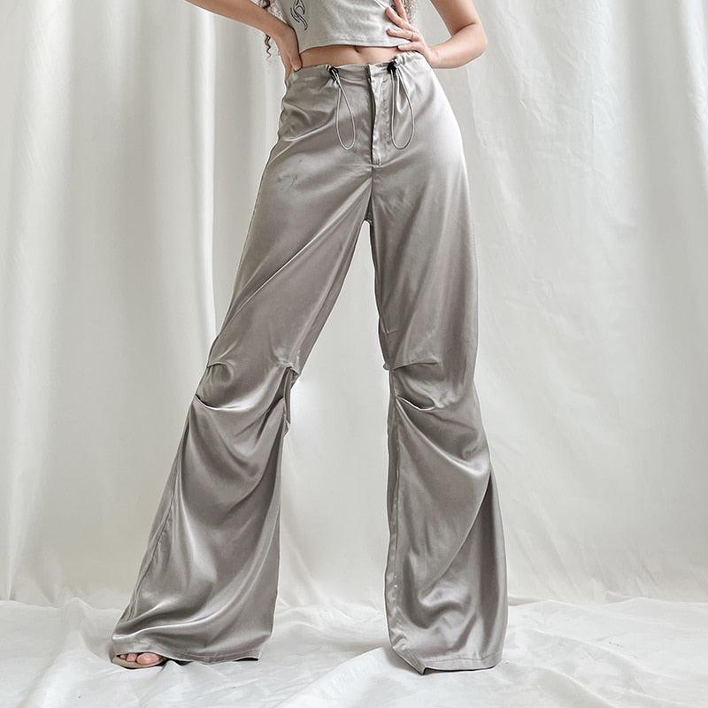 Style Core Aesthetics, New Style Trends - Y2K Satin Wide Leg Pants