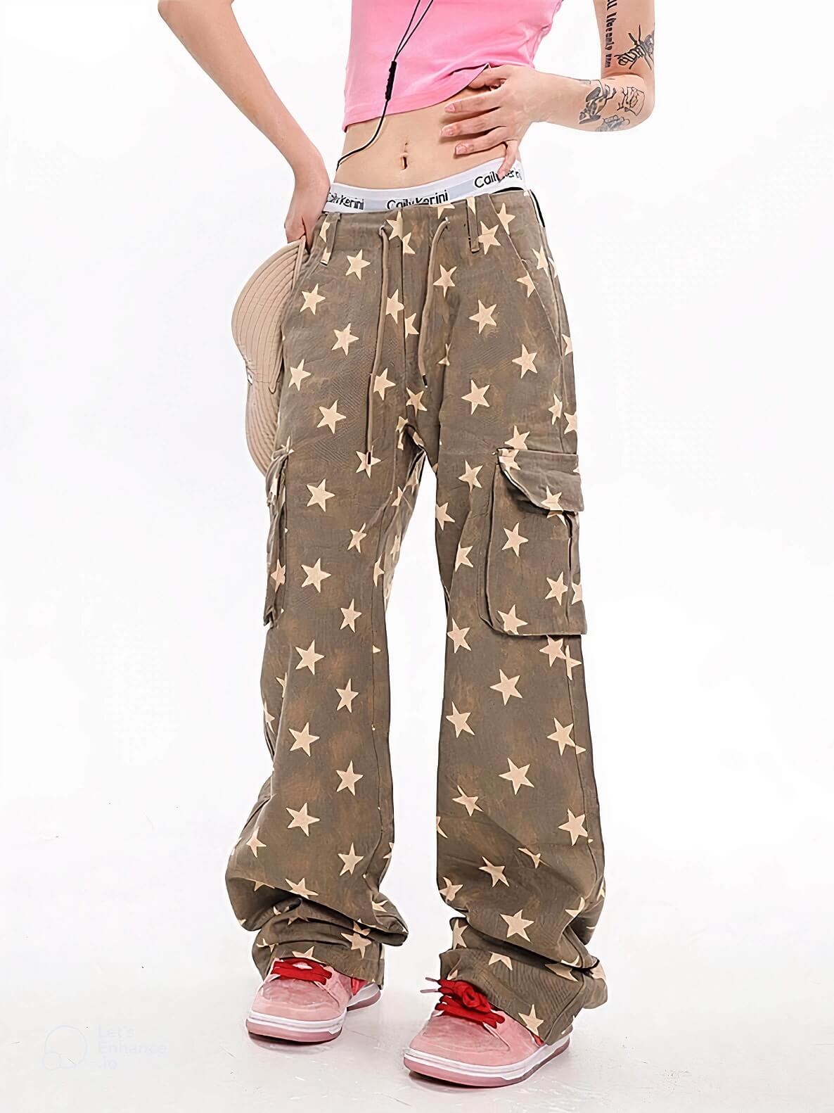 Style Core Aesthetics, New Style Trends - Y2K Star Low Rise Jeans