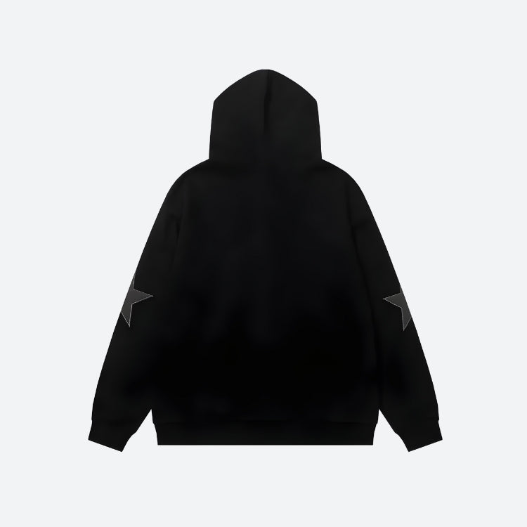 Style Core Aesthetics, New Style Trends - Y2K Star Patch Zip-Up Hoodie
