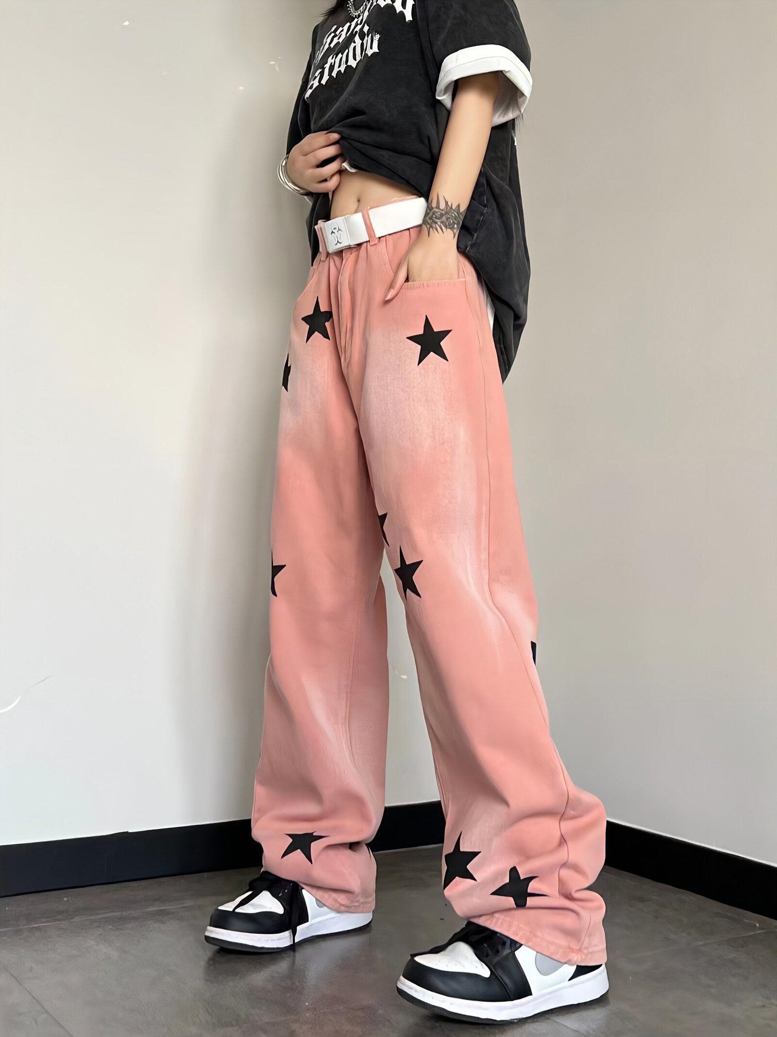 Style Core Aesthetics, New Style Trends - Y2K Star Printed Jeans