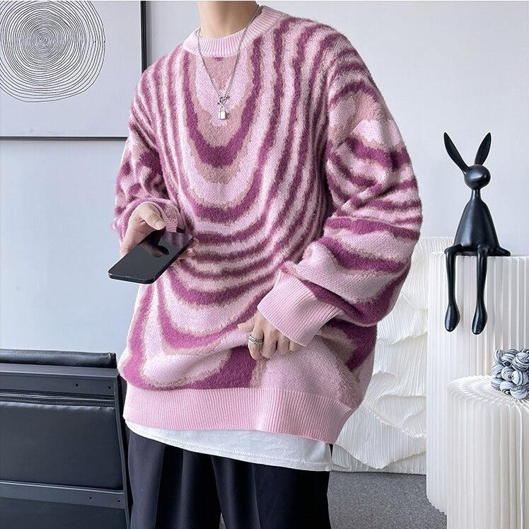 Style Core Aesthetics, New Style Trends - Y2K Wavy Striped Knitted Sweater