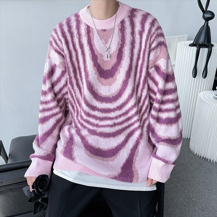 Style Core Aesthetics, New Style Trends - Y2K Wavy Striped Knitted Sweater