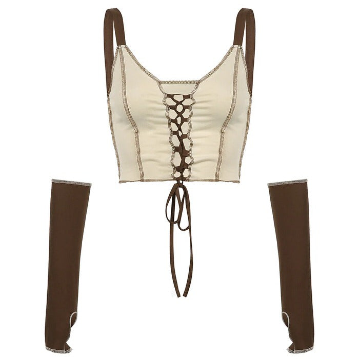 Style Core Aesthetics, New Style Trends - Young & Single Top & Arm Gloves Set