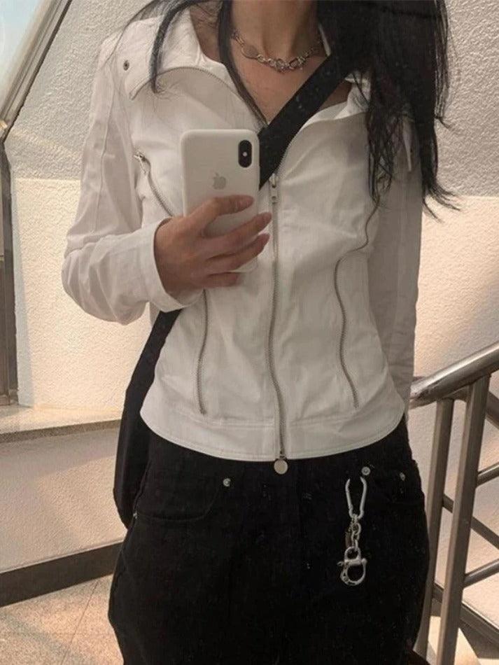 Style Core Aesthetics, New Style Trends - Zipper Detail Y2K Jacket