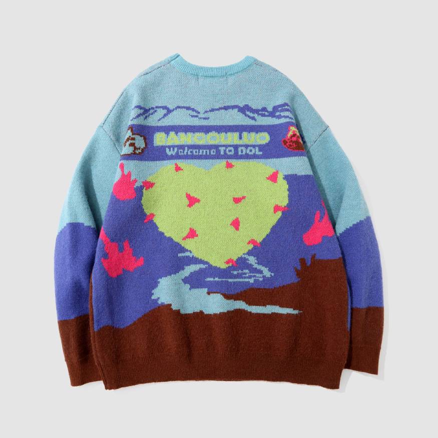 Style Core Aesthetics, New Style Trends Brave Heart Print Sweater