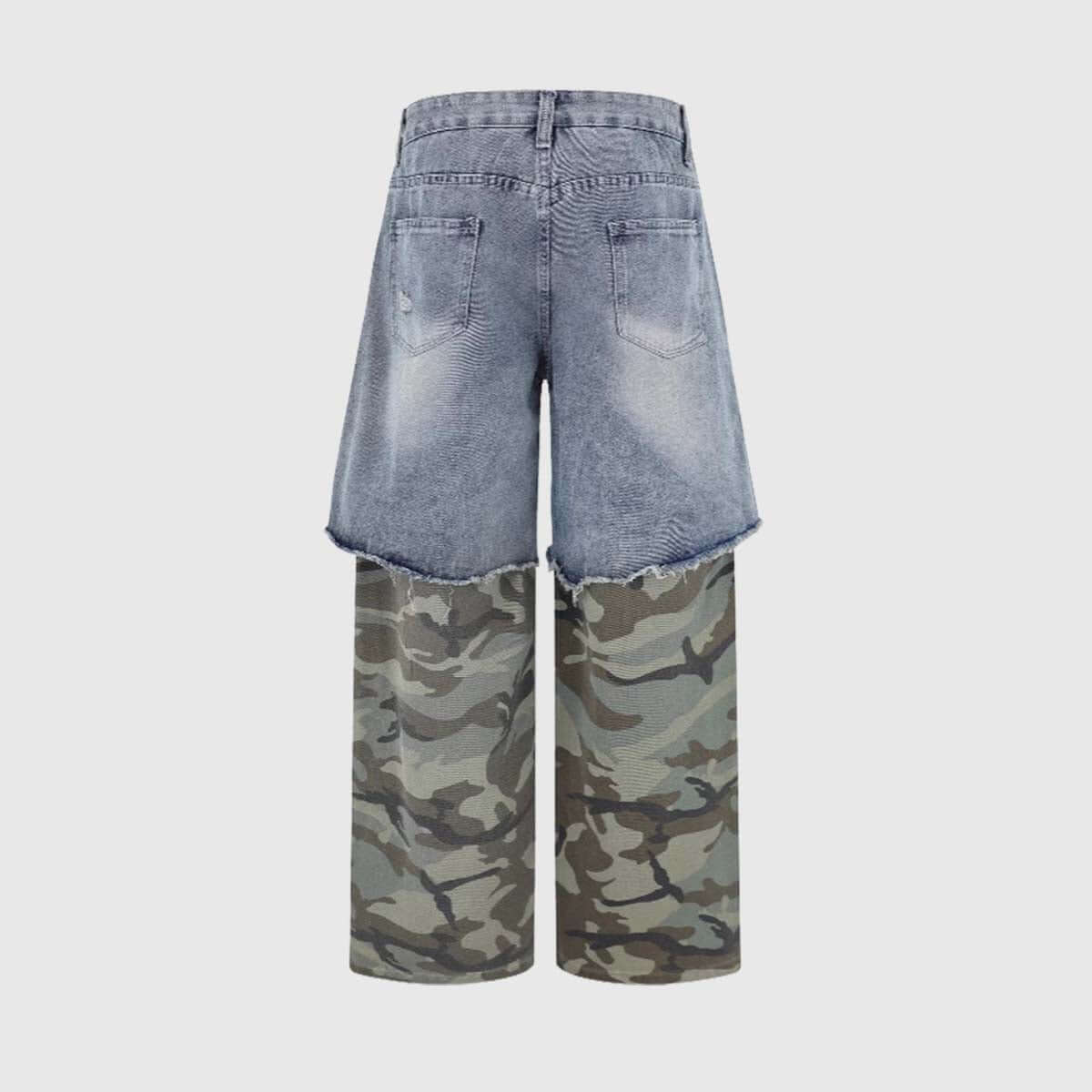 Style Core Aesthetics, New Style Trends Camouflage Patchwork Jeans