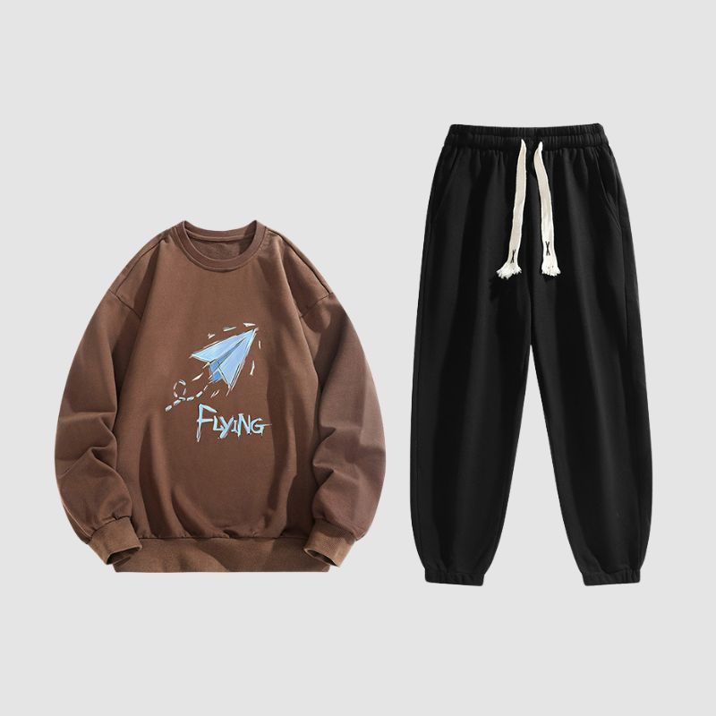 Style Core Aesthetics, New Style Trends Cartoon Casual Sweatshirt Sets