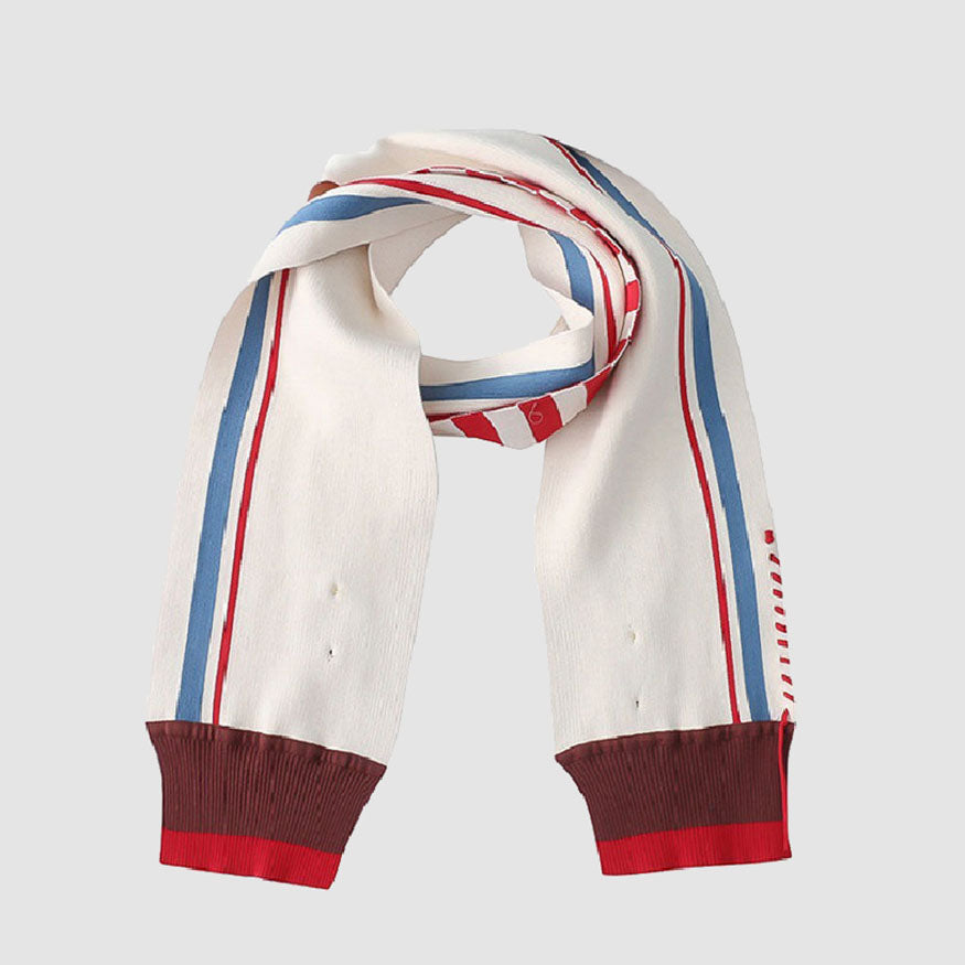 Style Core Aesthetics, New Style Trends Cartoon Embroidery Striped Scarf