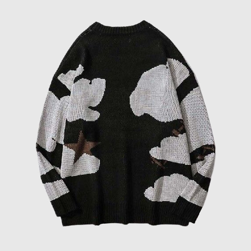 Style Core Aesthetics, New Style Trends Cartoon Face Printed Pullover