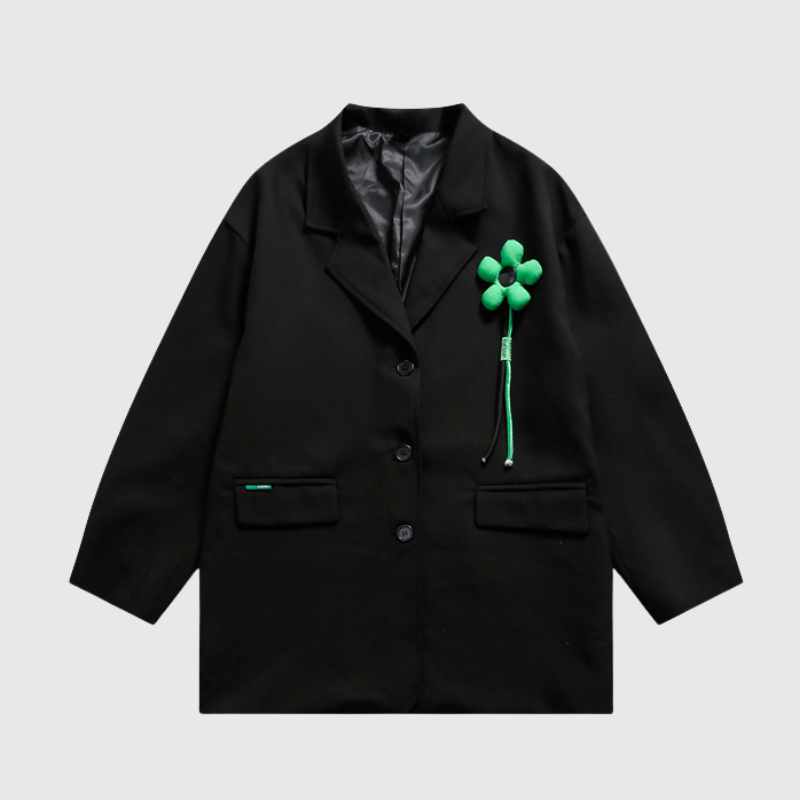 Style Core Aesthetics, New Style Trends Detachable Flower Decor Blazer