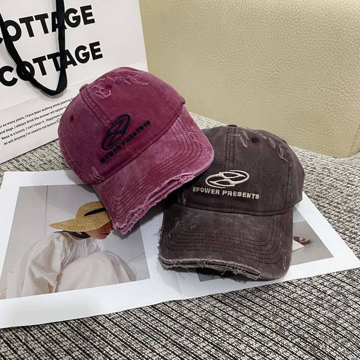 Style Core Aesthetics, New Style Trends Distressed Denim Baseball Cap Style Core Aesthetics, New Style Trends Distressed Denim Baseball Cap