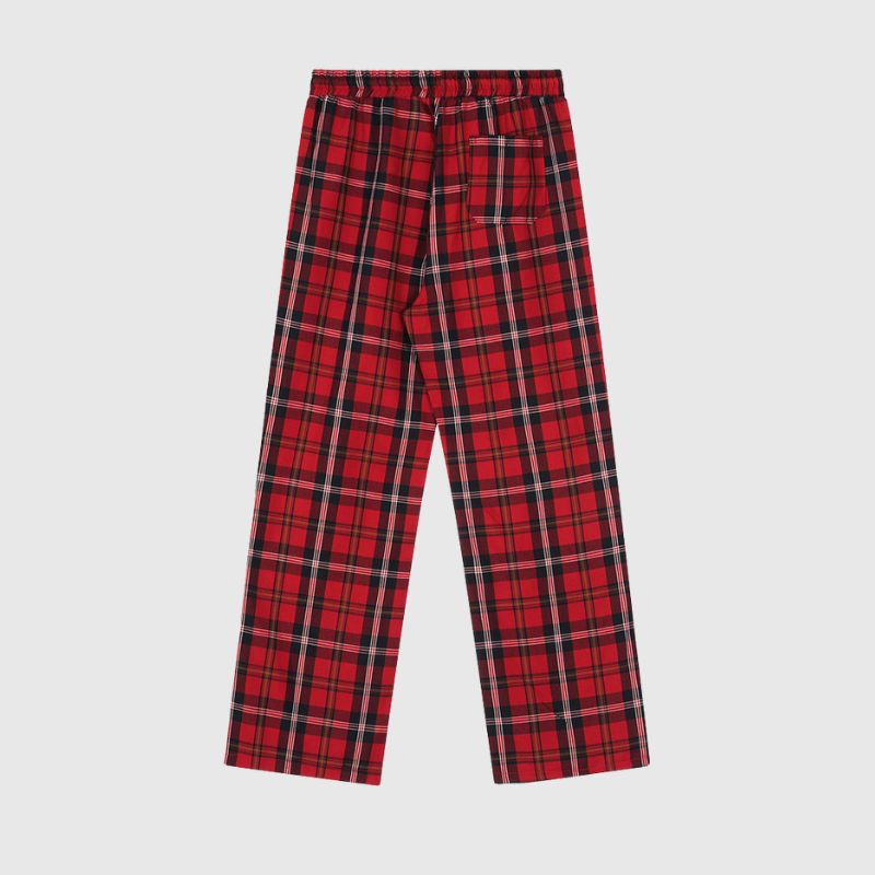 Style Core Aesthetics, New Style Trends Drawstring Plaid Casual Pants