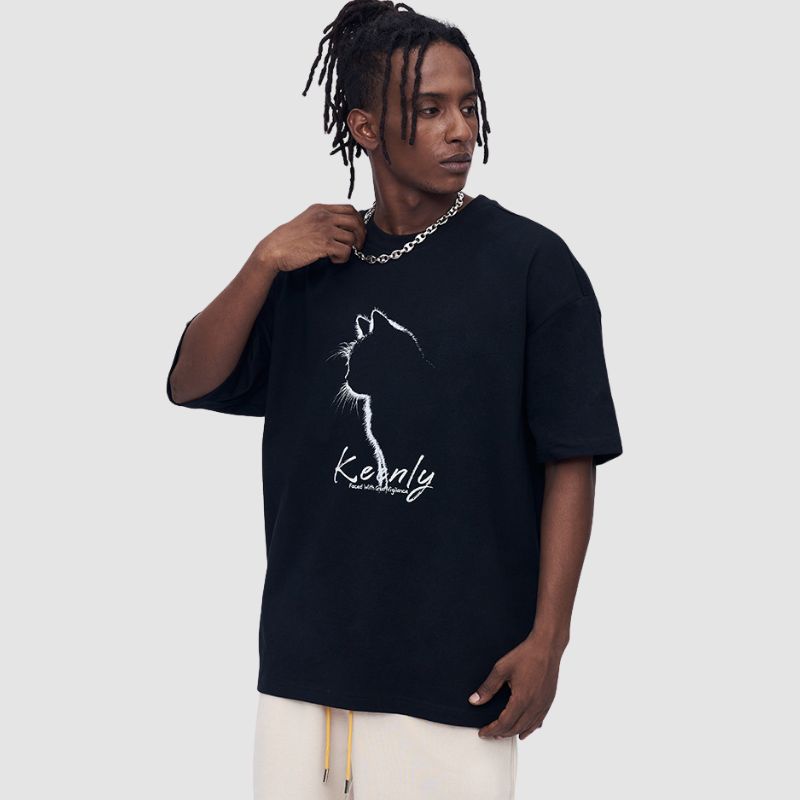 Style Core Aesthetics, New Style Trends Ink Cat Print Tee