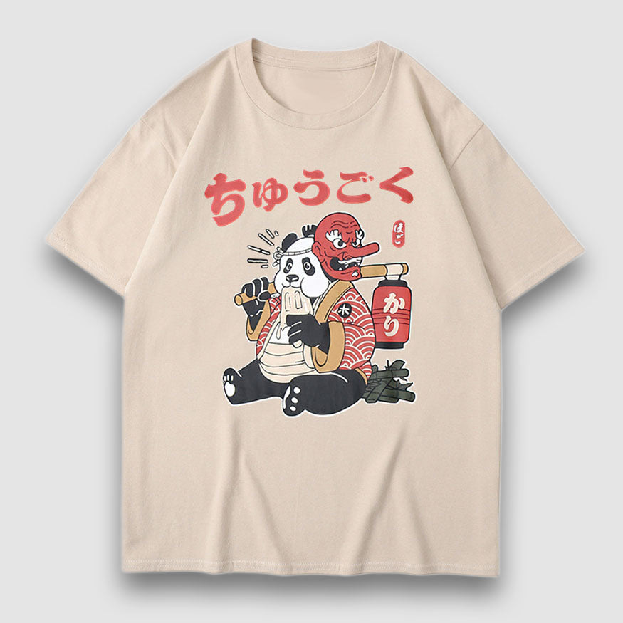 Style Core Aesthetics, New Style Trends Mask Panda Cartoon Print Tee