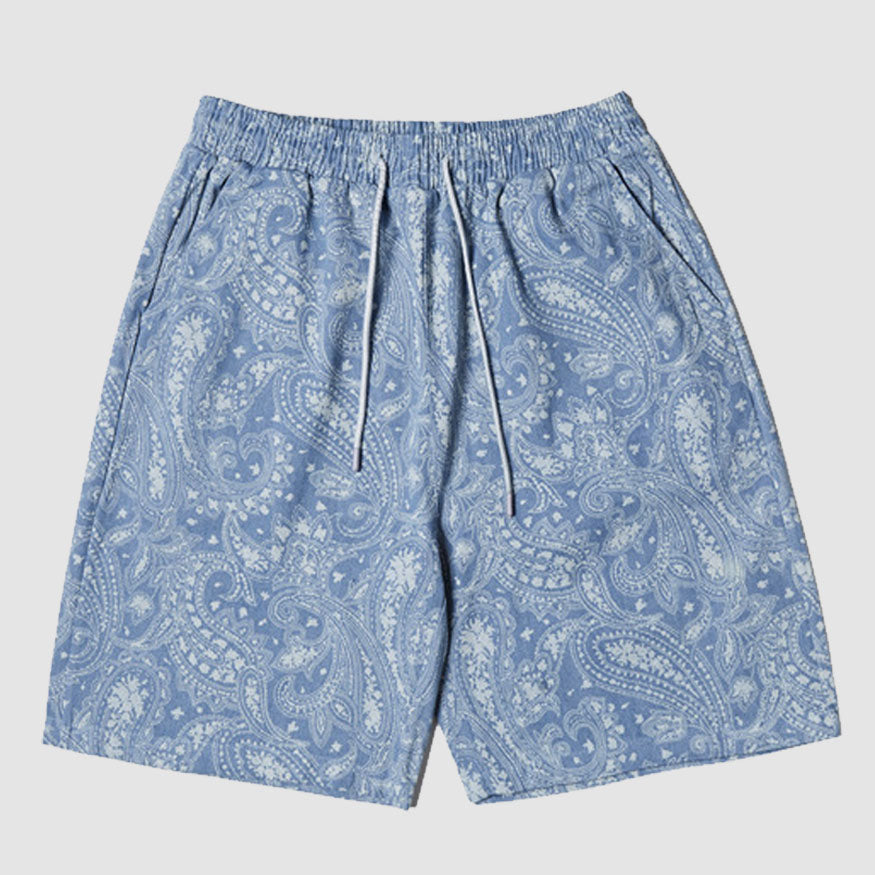 Style Core Aesthetics, New Style Trends Paisley Pattern Drawstring Shorts