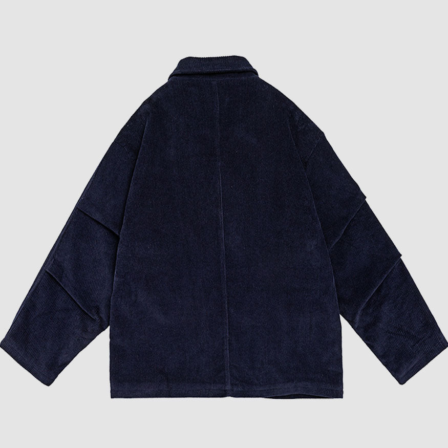 Style Core Aesthetics, New Style Trends Ruched Sleeve Corduroy Blazer