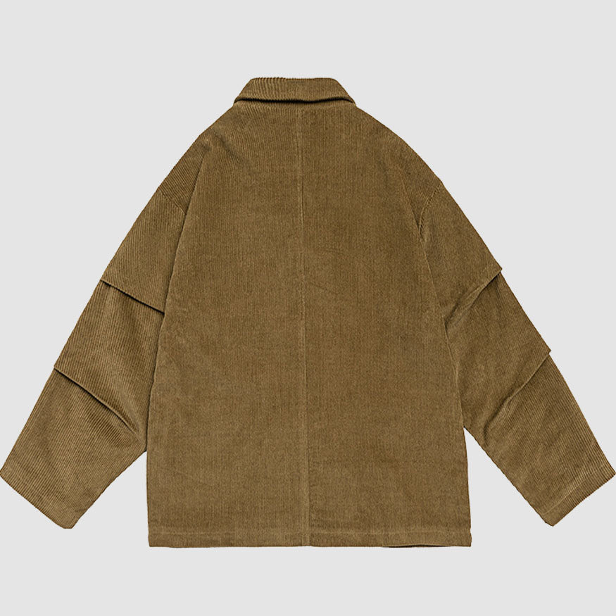 Style Core Aesthetics, New Style Trends Ruched Sleeve Corduroy Blazer Style Core Aesthetics, New Style Trends Ruched Sleeve Corduroy Blazer