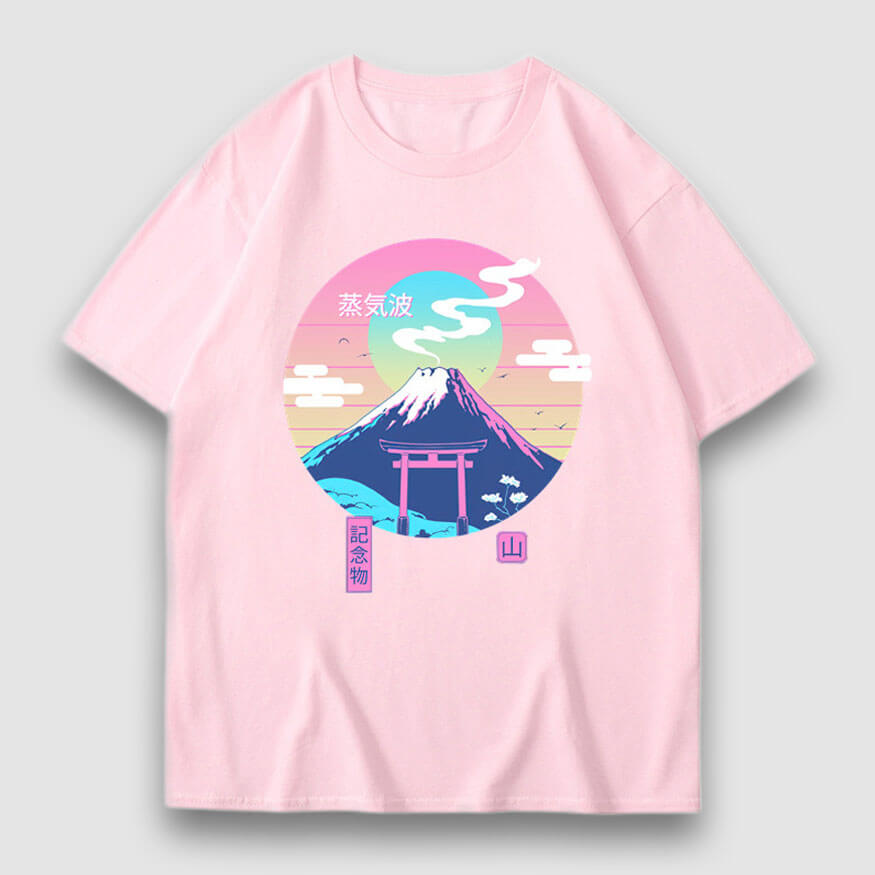 Style Core Aesthetics, New Style Trends Snow Mountain Illustration Print Tee