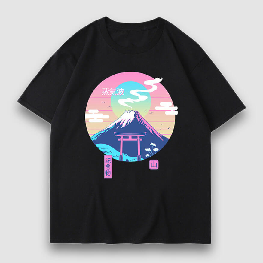 Style Core Aesthetics, New Style Trends Snow Mountain Illustration Print Tee
