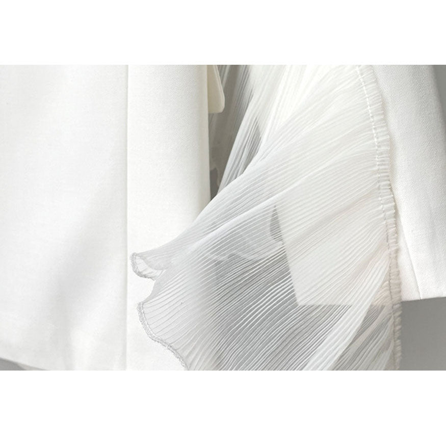Style Core Aesthetics, New Style Trends Stylish Mesh Ruffle Decor Blazer Style Core Aesthetics, New Style Trends Stylish Mesh Ruffle Decor Blazer