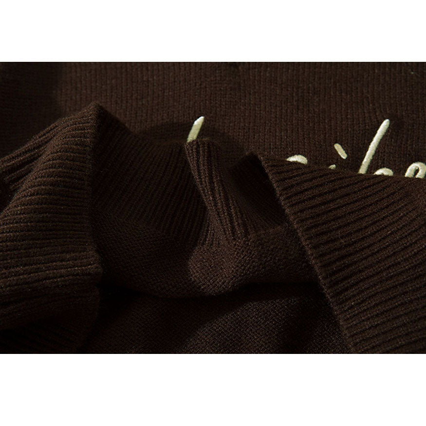 Style Core Aesthetics, New Style Trends Tassel Letter Embroidery Halter Neck Cropped Sweater Style Core Aesthetics, New Style Trends Tassel Letter Embroidery Halter Neck Cropped Sweater