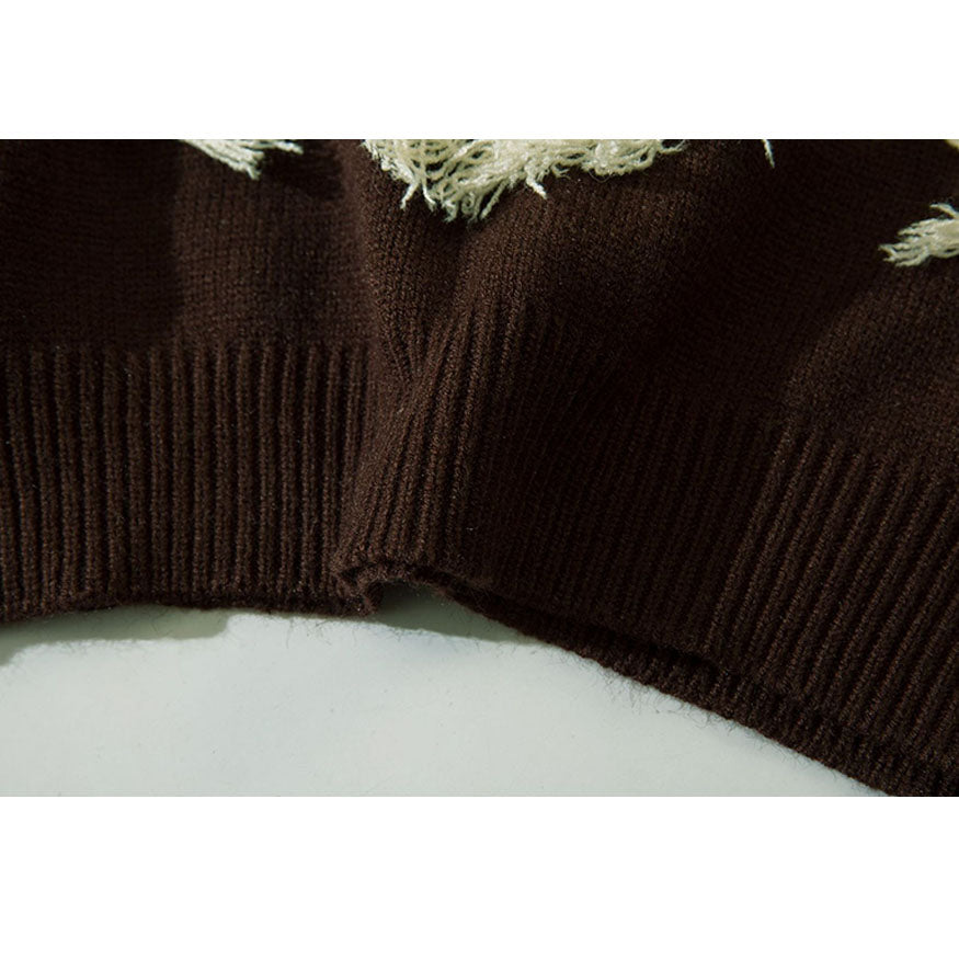 Style Core Aesthetics, New Style Trends Tassel Letter Embroidery Halter Neck Cropped Sweater Style Core Aesthetics, New Style Trends Tassel Letter Embroidery Halter Neck Cropped Sweater