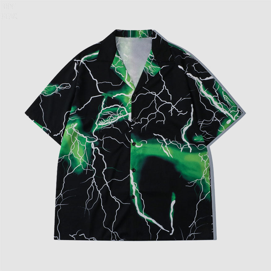Style Core Aesthetics, New Style Trends Two Piece Lightning Print Shirt + Shorts