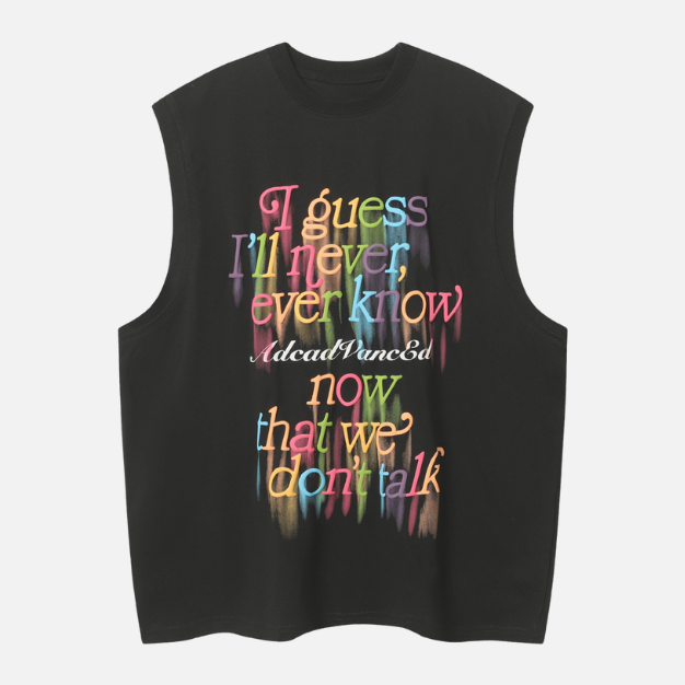 Style Core Aesthetics, New Style Trends Vintage Colorful Letter Tank