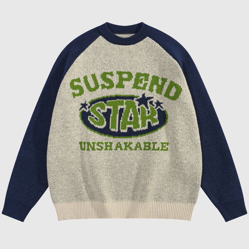 Style Core Aesthetics, New Style Trends Vintage Letter Patchwork Pullover