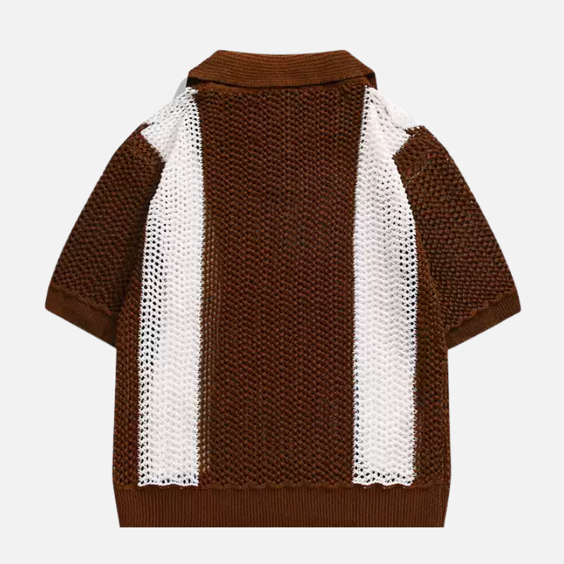 Style Core Aesthetics, New Style Trends Vintage Patchwork Knit Polo