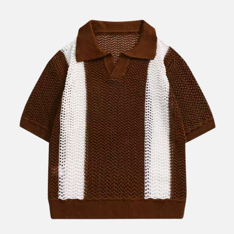 Style Core Aesthetics, New Style Trends Vintage Patchwork Knit Polo