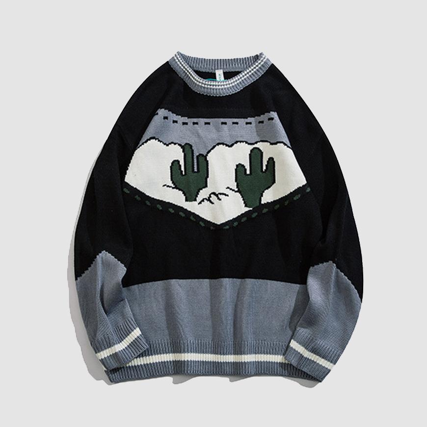 Style Core Aesthetics, New Style Trends Vintage Print Sweater