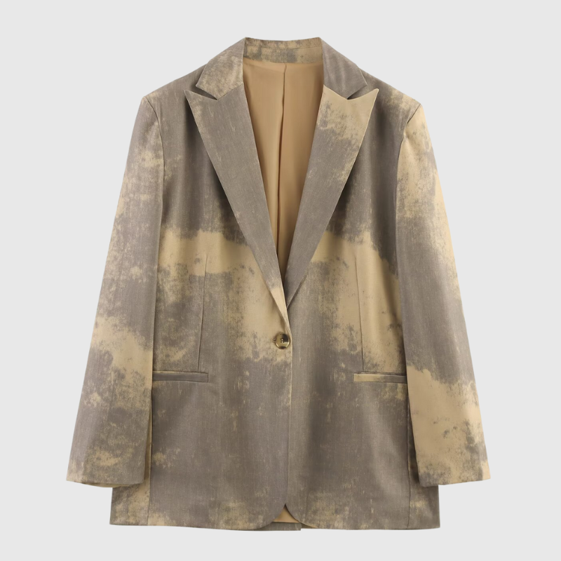Style Core Aesthetics, New Style Trends Vintage Printed Single-Button Blazer