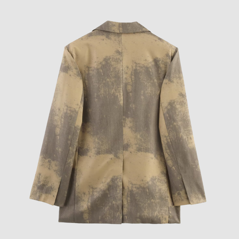 Style Core Aesthetics, New Style Trends Vintage Printed Single-Button Blazer