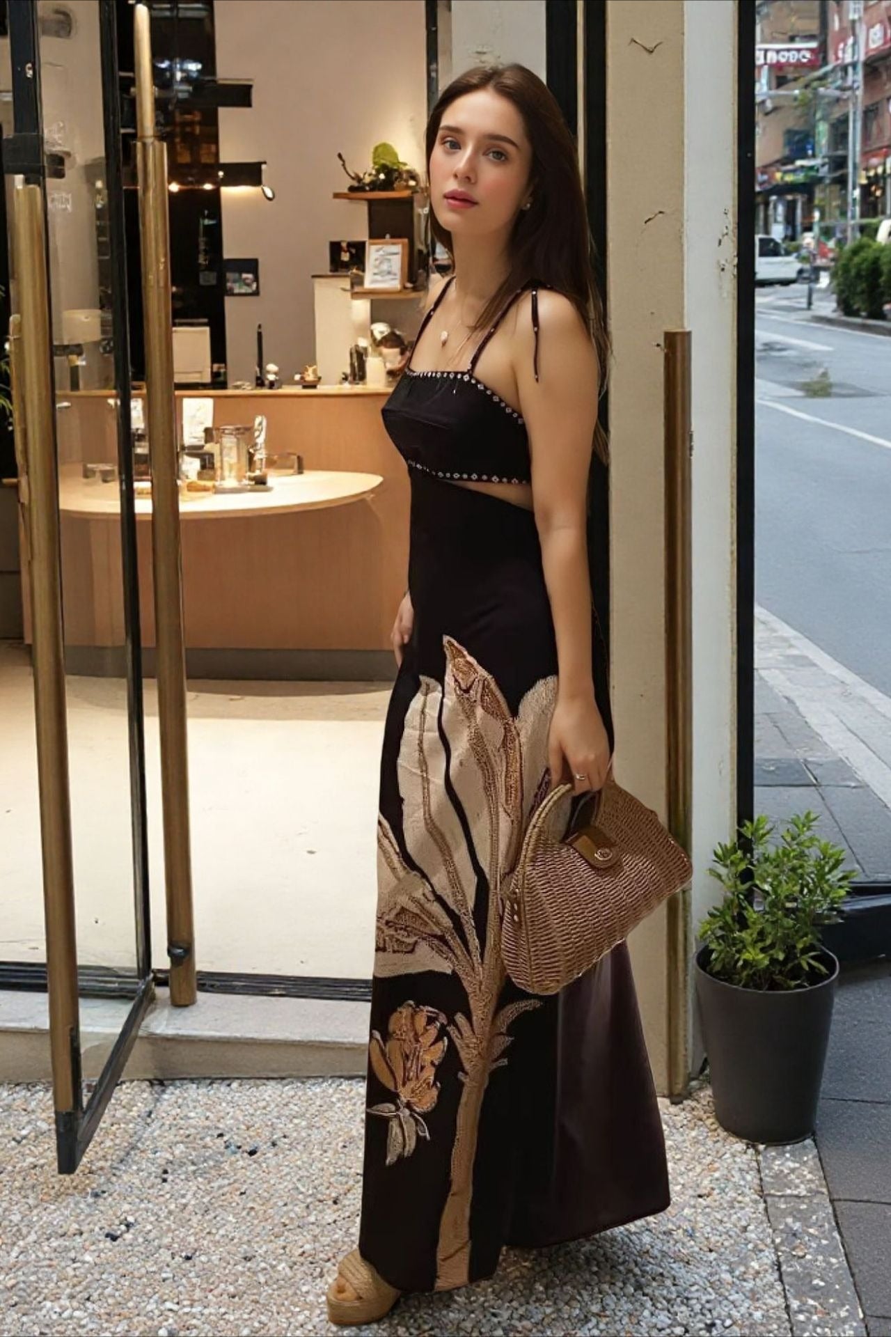 Casual Summer Outfits: Backless Tie Floral Print Maxi Dress Collection