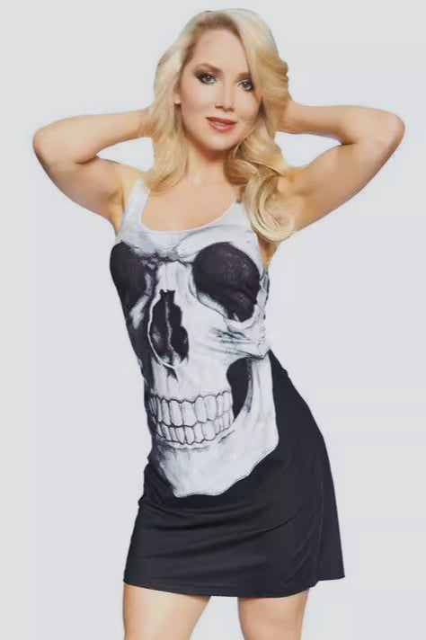 Summer Fits: Sleeveless U-neck Skull Print M Collection for Stylish Days