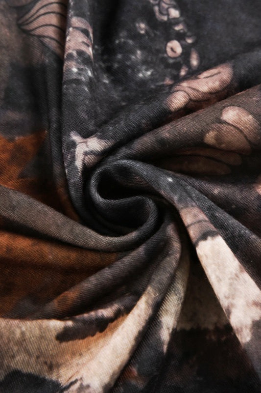 Trending Core Aesthetic Styles, Floral Contrast Asymmetrical Mermaid Midi Skirt