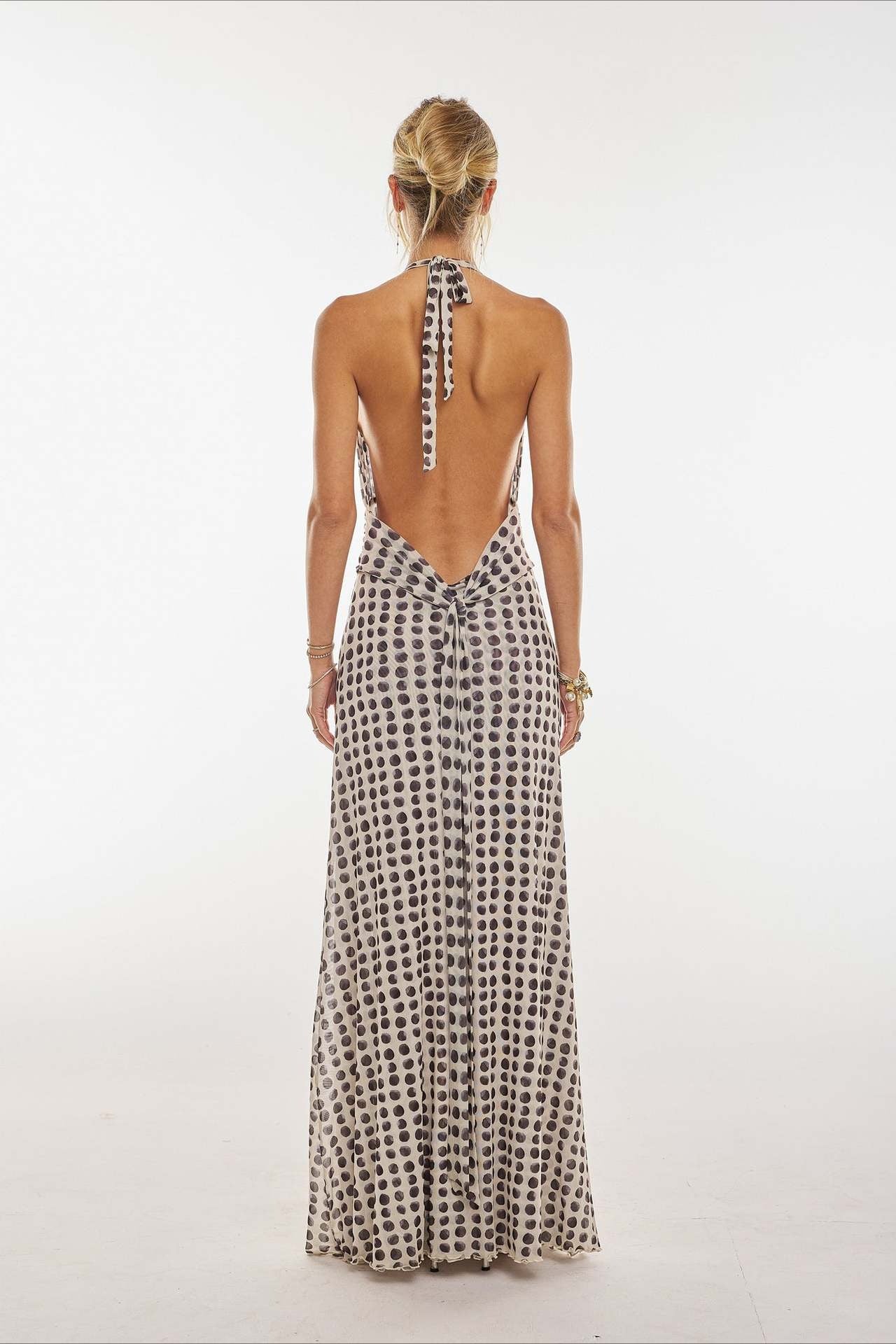 Trending Summer Outfit Inspo, Floral Halter Neck Backless Bodycon Maxi Dress
