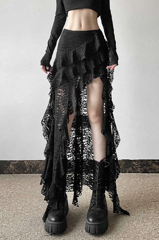 Wavy Lace Ruffle Trim Skirt: Perfect for Your Summer Fits Collection
