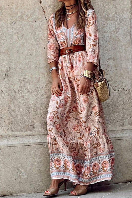 Bohemian Floral Print Maxi Dress: Your Perfect Winter Outfit