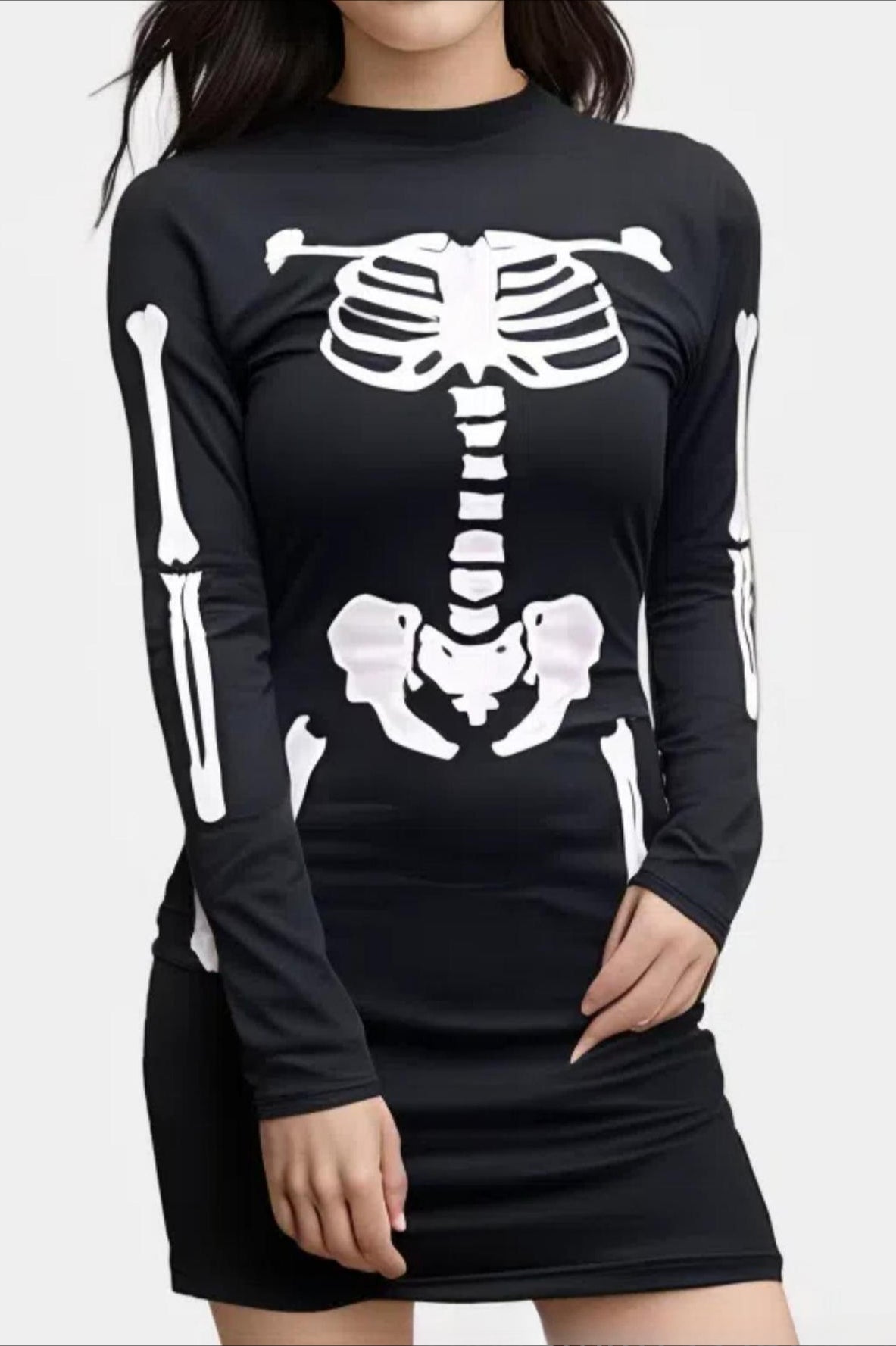 Winter Po Set, Skull Print Bodycon Mini Dress - Outfi - Outfit Ideas Winter